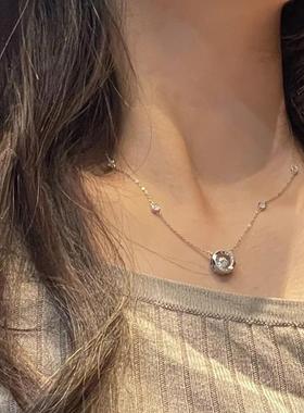 跳动的心999纯银项链女款轻奢小众莫比乌斯环锁骨链2025新款爆款