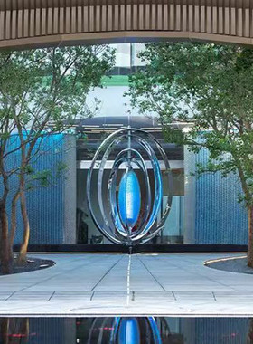 不锈钢大型雕塑镂空镜面城市园林景观水滴形落地抽象创意装饰品