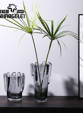 热销天昊格蕾手工现代创意条纹茶几样板房客厅餐厅玻璃花瓶设计师