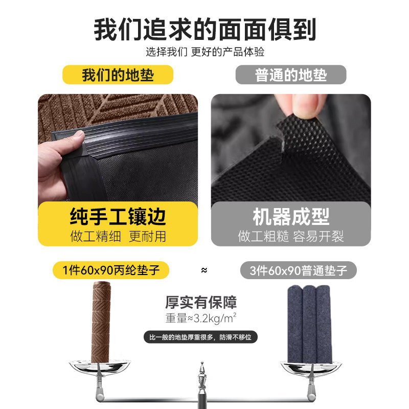 高档入户地垫2024新款别墅进门防滑门垫家用门口脚垫耐脏免洗垫子,淘宝优惠券,粉丝福利购,淘宝优惠卷