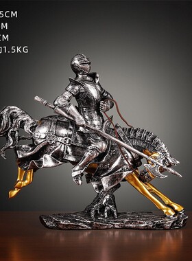 工艺品骑士摆件复古创意铠甲武士马装饰品办公室桌面客厅书房摆设