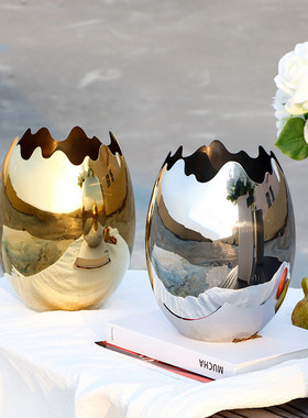 热销梵实用现代轻奢高档镜面不锈钢冰桶酒吧餐厅冰桶家居样板间茜