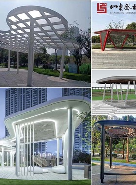 不锈钢大型雕塑长廊景观校园广场公园金属廊架不锈钢廊架雕塑