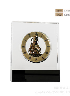 轻奢复古黑边多款样板房钟表摆件式售楼部客厅民宿别墅玄关工艺品