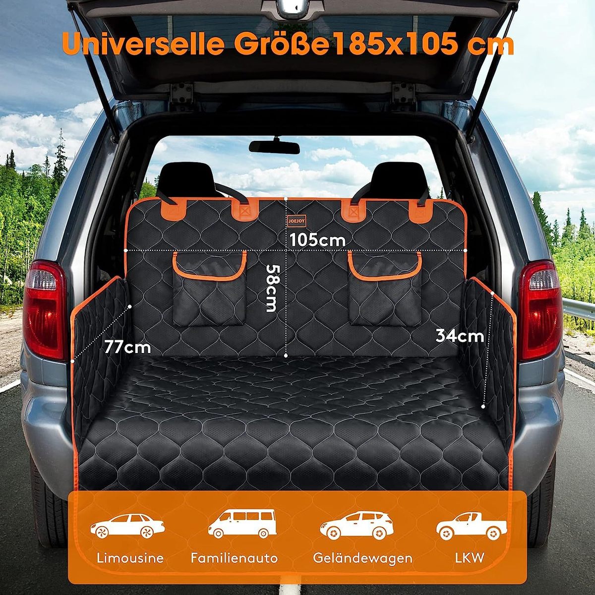 狗后备箱保护后备箱侧面保护罩通用狗毯防滑防水防刮带车罩保护垫 - 图0