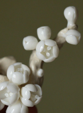 热销纯手工草木灰搁笔阁陶瓷捏花茶架茶室装饰茶宠小摆件茶玩茶道