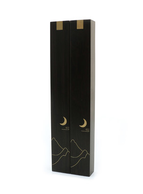 红木雕刻工艺品摆件月亮紫光檀嵌铜镇纸创意文房镇尺压纸厂家批发