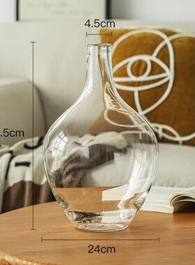 插花玻璃花瓶摆件大号绿植客厅感大肚轻奢水养透明简约落地