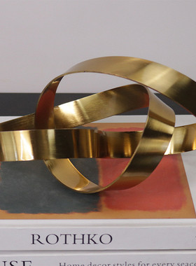 热销纸镇手工绕环绳结几何摆件欧式轻奢现代简约样板房售楼处软装