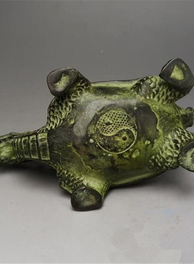 古董文玩铜器金属工艺礼品家居装饰收藏仿古纯铜摆件百寿龙龟鎏金