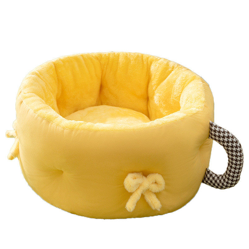 秋冬季狗狗保暖加厚深度睡眠茶杯圆窝中小型犬毛绒狗窝猫窝宠物窝,淘宝优惠券,粉丝福利购,淘宝优惠卷