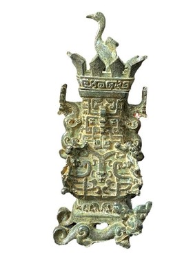 仿古春秋客厅装饰品摆件汉青铜莲鹤方壶家家居办公室战古玩收藏