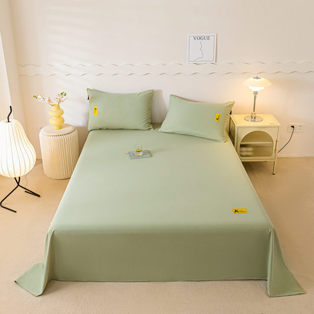 Autumn and winter cotton thickened bed sheets single-furry solid color simple bedding single piece bed sheet right angle Nantong home textile