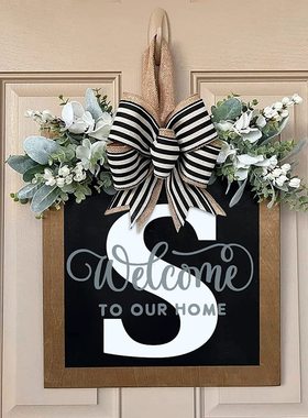 新品26英文字母个性化前门装饰门木质布置道具挂牌工艺品挂件