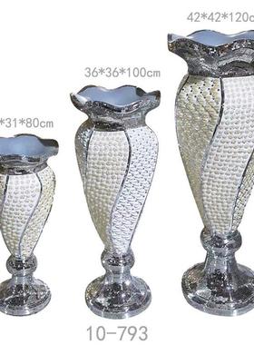 简约玻璃钢落地大花瓶镁泥家居干花插花客厅花器酒店装饰品摆件