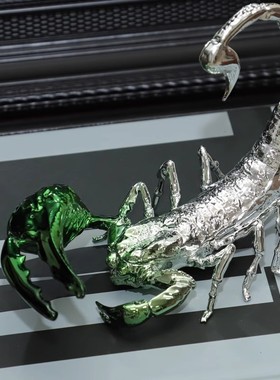 现代简约绿蝎子昆虫系列摆件儿童金属甲壳虫样板房液化摆设装饰品