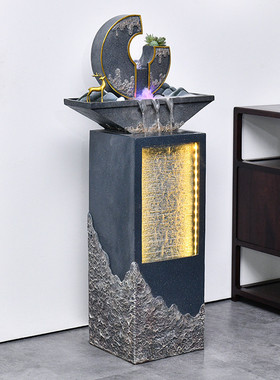 热销流水生财摆件循环水景现代开业客厅落地家居喷泉创意办公轻奢