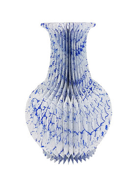 欧式客厅桌面创意花瓶摆件摆设家居青花瓷爆裂纸花瓶个性