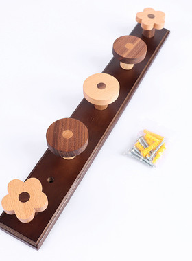 北欧创意实木挂钩挂钩衣柜挂钩原木色现代简约衣帽墙壁实木杂物