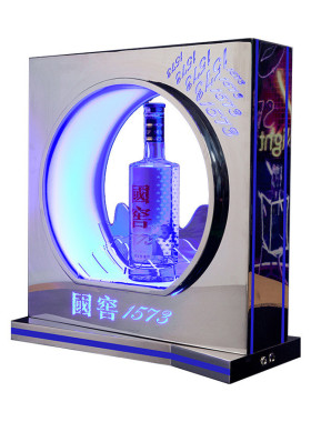 不锈钢方形发光展示架国窖1573led摆件品鉴会专用高端白酒白酒座