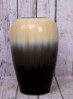 景德镇手工复古粗陶落地花瓶装饰品缸花盆插花器干支室内外坛子