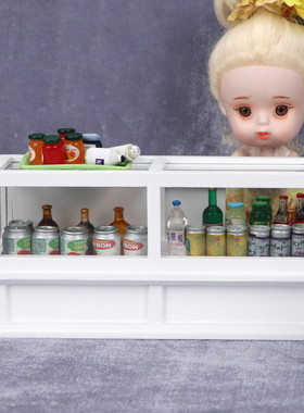 热销1:12娃娃屋微迷你家具商场商店dollhouse场景摆件白色柜子展