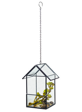 批发吊链房子形状几何花房创意玻璃容器植物花房微景观摆件