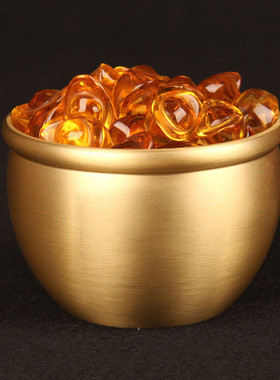 111v批发纯黄铜米缸百聚宝盆摆件福如意大码小码家居新中式桌面客