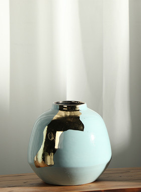 轻奢仿真花插花陶瓷花瓶摆件现代简约卧室客厅电视柜餐桌花艺花器