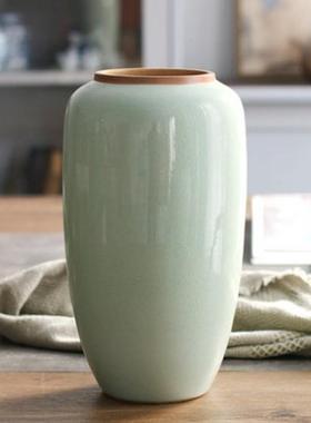 景德镇新中式陶瓷插花瓶三件套复古混搭客厅器摆件样板房酒店装饰