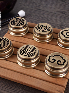 7厘米篆香炉黄铜/薰香炉初学香篆炉篆模香道工具器具铜香炉便携