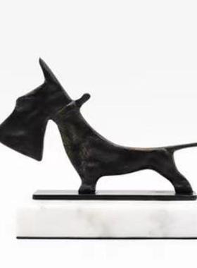 现代简约铸铁黑色刀刀狗样板房售楼部卧室客厅书房桌面饰品摆件