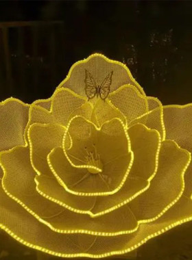 不锈钢雕塑镂空金属发光花朵园林景观广场雕塑公园创意美陈摆件