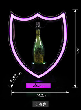 酒吧香槟王发光铁艺酒座夜场led酒道具出亚克力洋酒红酒展示酒架