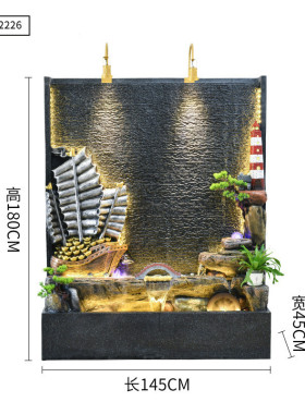 水幕墙假山流水喷泉玄关办公庭院屏风室内外鱼池招财装饰景观摆件