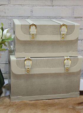 简约样板房大容量盒衣帽间装饰收纳盒储物玄关卧室软装室内摆件