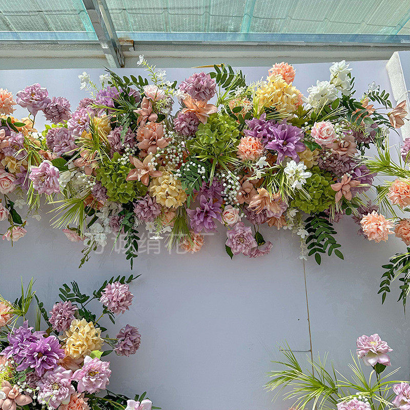 新款森系婚庆花排紫色地排花婚礼绿色花装饰绿白路引花仿真花道具,淘宝优惠券,粉丝福利购,淘宝优惠卷