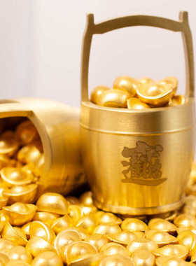 沙金小元宝实心摆件一克黄铜合金招财进宝桌面鱼缸家居装饰元宝