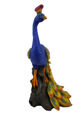 装饰品站树桩摆件树脂工艺品太阳能亮灯家居客厅花园动物孔雀