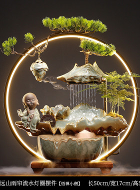 喷泉流水创意客厅招财摆件办公室循环水家居桌面装饰开业乔迁礼品