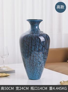 轻奢高级感花瓶摆件客厅插花现代创意玄关电视柜餐桌玻璃装饰品