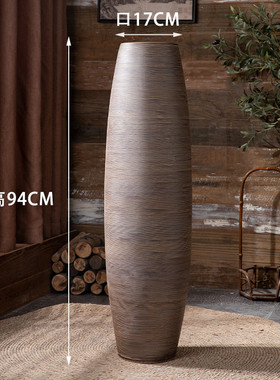 景德镇落地陶瓷大花瓶复古侘寂风酒店庭院民宿装饰品插干花摆件