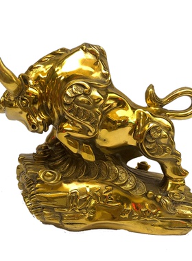 铜黄铜十二生肖牛摆件牛牛华尔街牛开业礼品家居摆设批发
