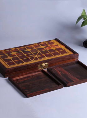 酸枝对开棋盘片工艺品摆件套装实木中国象棋