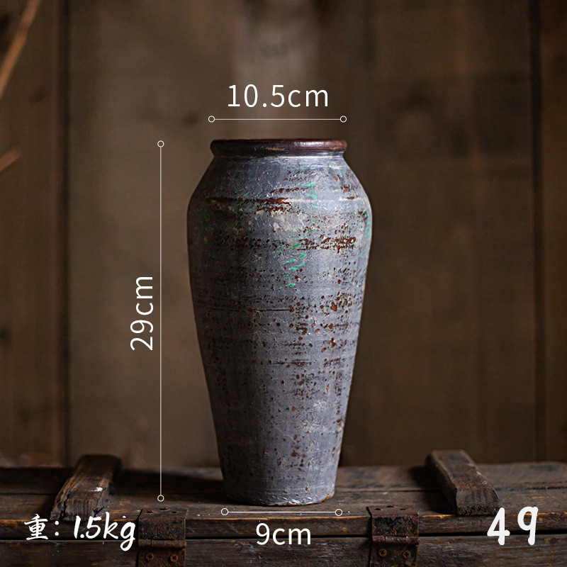 花盆复古艺术陶罐旧陶盆粗陶做花瓶陶土插花手工古风陶瓷花盆其他 - 图1