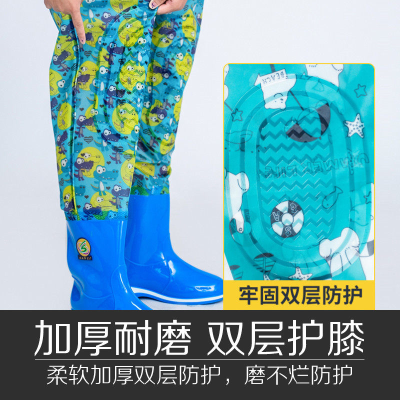 女款玩水连体下水裤亲子防水赶海成人雨鞋男女抓鱼雨裤防沙裤,淘宝优惠券,粉丝福利购,淘宝优惠卷