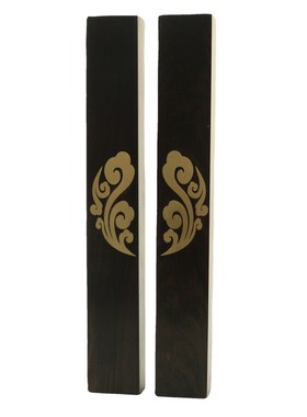 红木黑工艺品摆件镇纸雕刻梓木嵌铜祥云创意文房镇尺压纸厂家批发