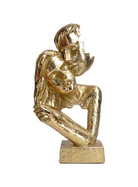 欧式沉默是金抽象人脸面具树脂摆件轻奢家装软装办公桌工艺装饰品