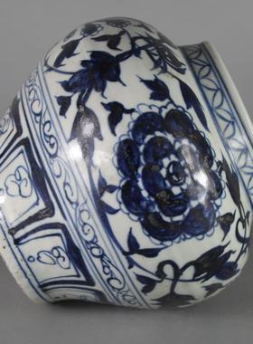 元青花缠枝莲纹罐坛手绘仿古瓷器古董古玩收藏家居酒店景点摆件