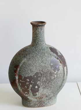 粗陶陶瓷花瓶台面插花侘怀旧复古寂风手工民宿酒店摆件禅意赤贫风